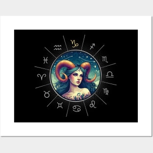 ZODIAC Capricorn - Astrological CAPRICORN - CAPRICORN - ZODIAC sign - Van Gogh style - 2 Posters and Art
